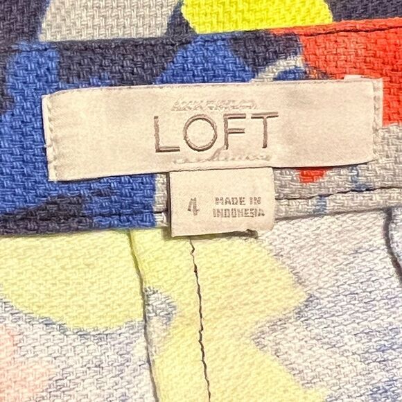 LOFT Multicolor Floral Skirt size 4 - Picture 3 of 7